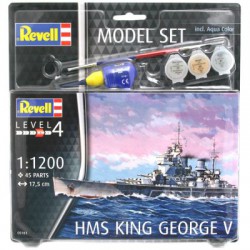 Revell bouwdoos 1/1200 - HMS King George V - Model Set